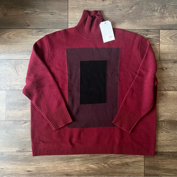 Levi's Men's Made and Crafted Flared Sweater Turtleneck Maroon Size Small